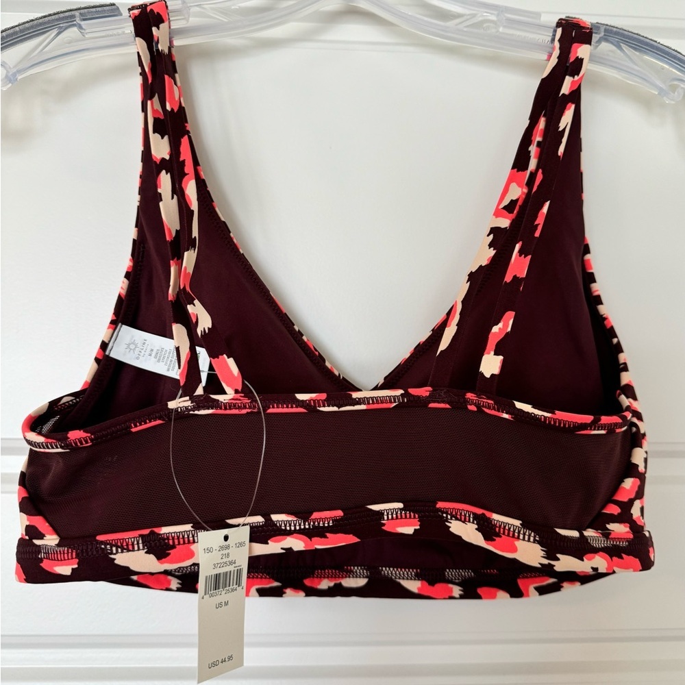 NWT Womens OFFLINE by Aerie Goals Plunge Maplewood Leopard Padded Sports Bra Med - Picture 2 of 7